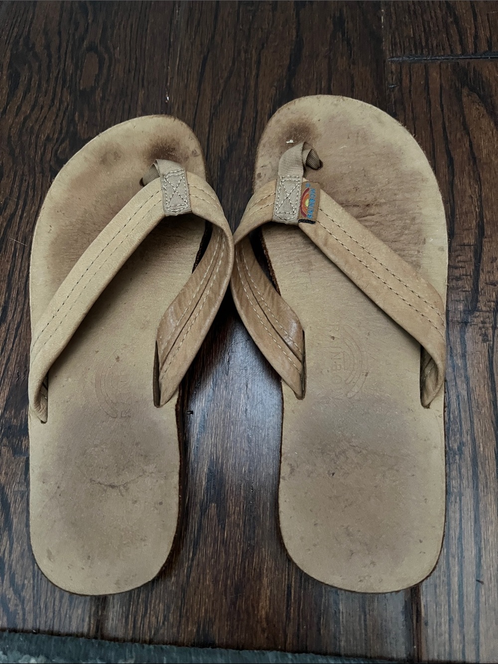 Tan Suede Flip Flop Sandals